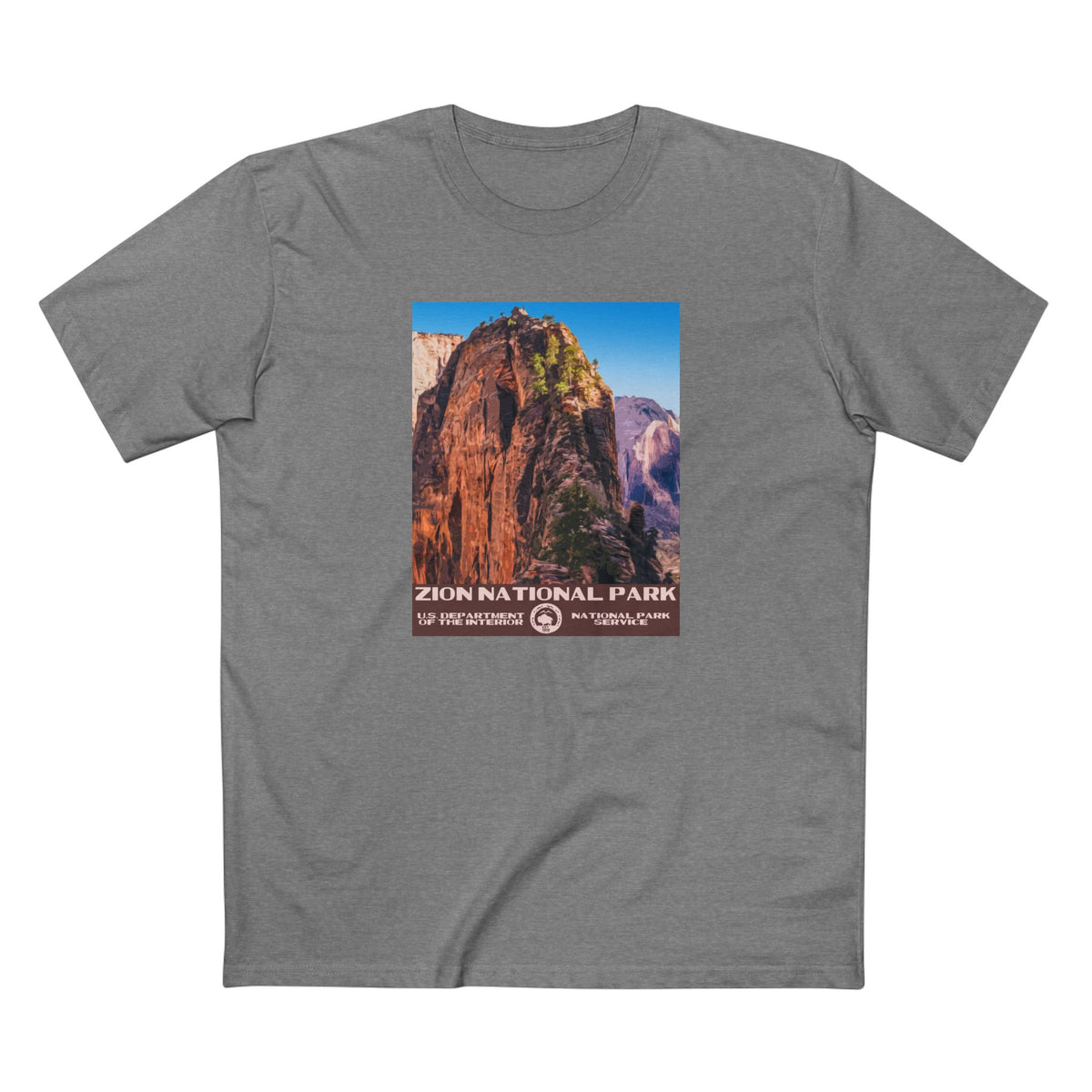 Zion National Park T-Shirt - Angel's Landing in Athletic Heather