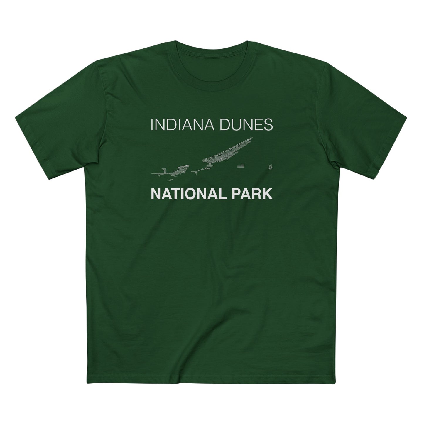 Indiana Dunes National Park T-Shirt Lines in Forest Green
