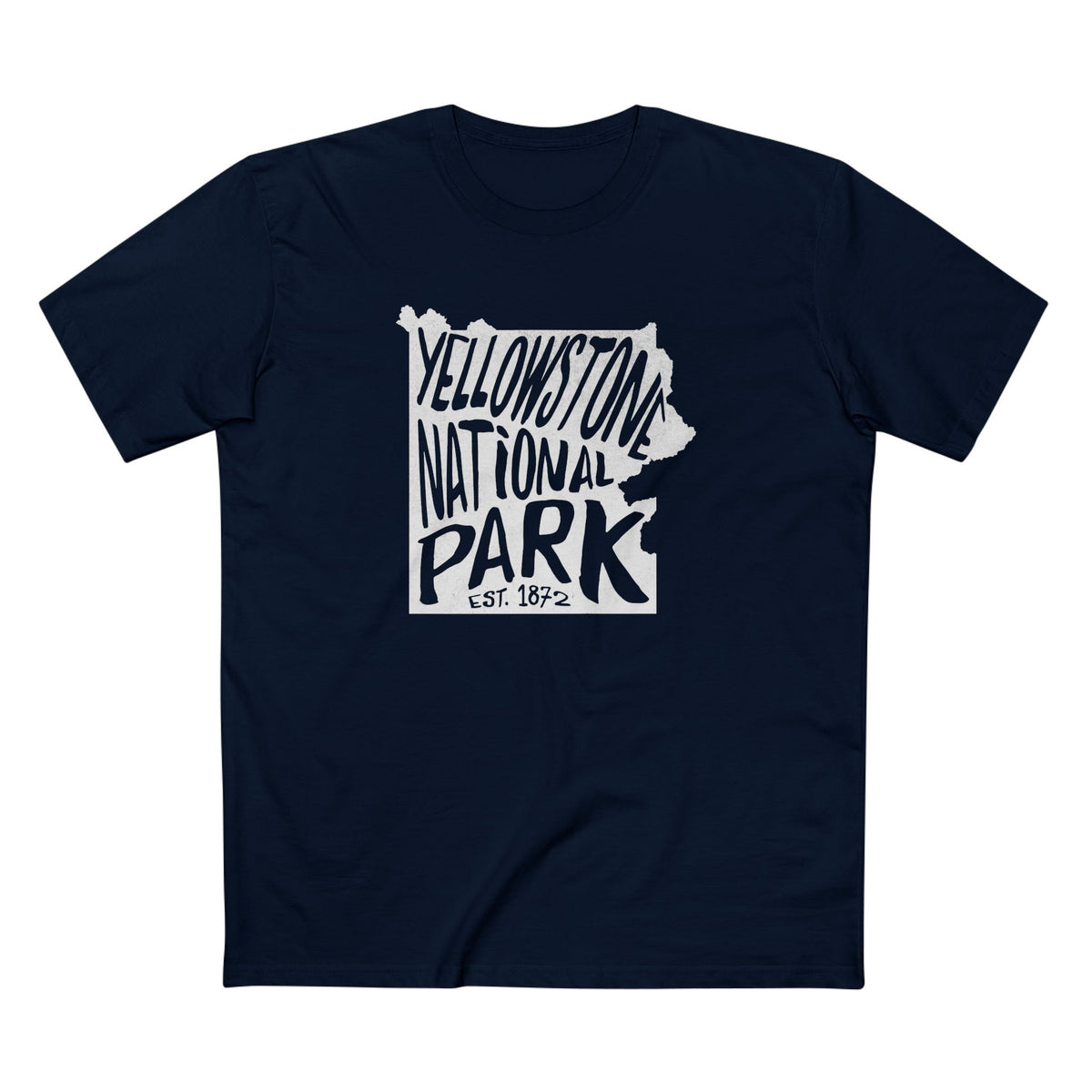 Yellowstone National Park T-Shirt - Map in Navy