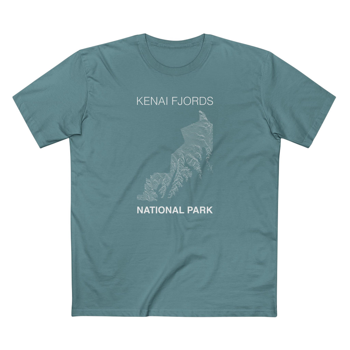 Kenai Fjords National Park T-Shirt Lines in Slate Blue