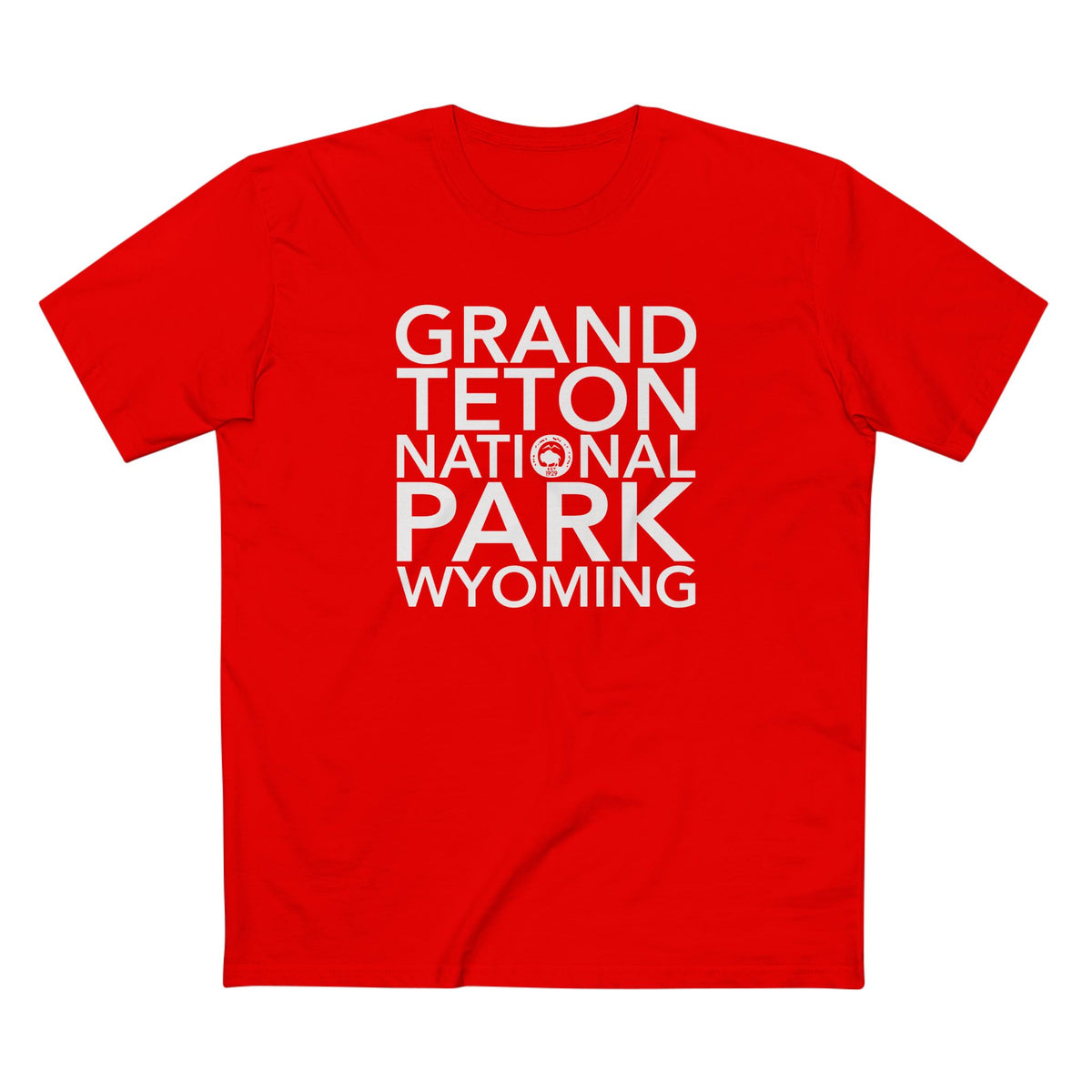 Grand Teton National Park T-Shirt Block Text in Red