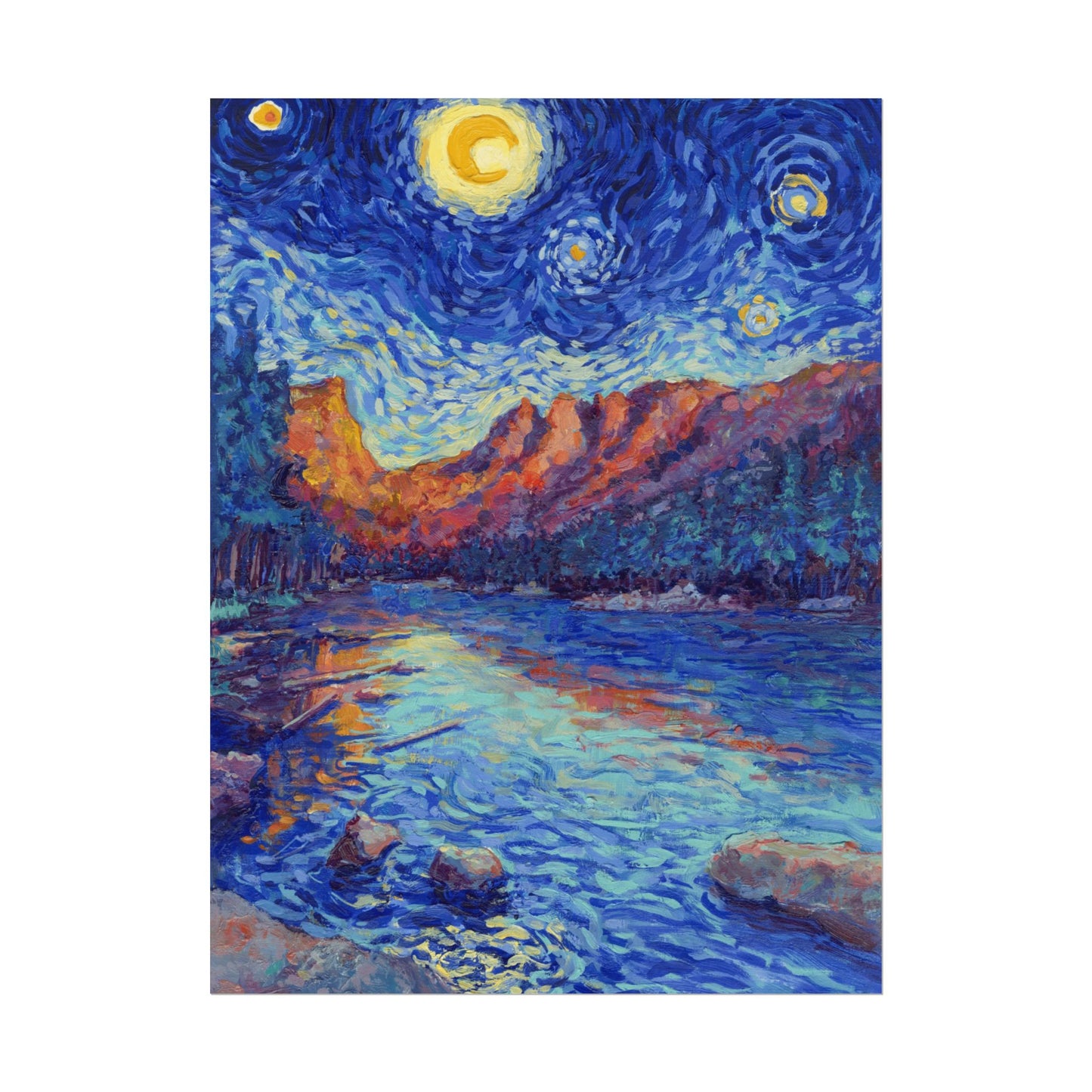 Rocky Mountain National Park Starry Night Poster - Premium Textured Paper