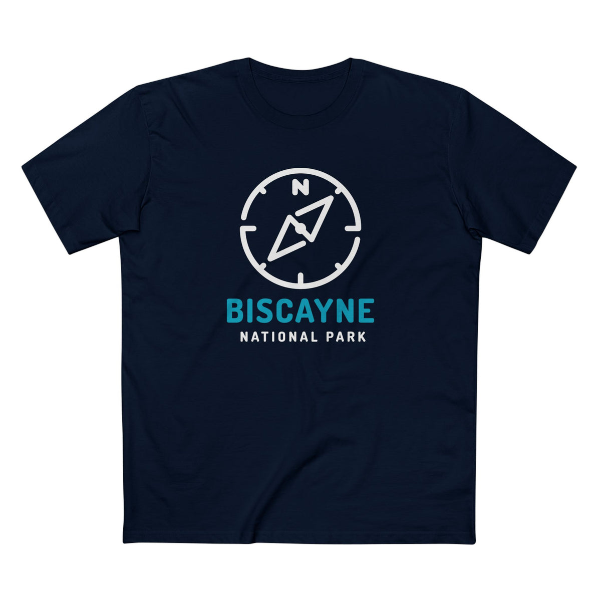 Biscayne National Park T-Shirt Compass Design in Navy