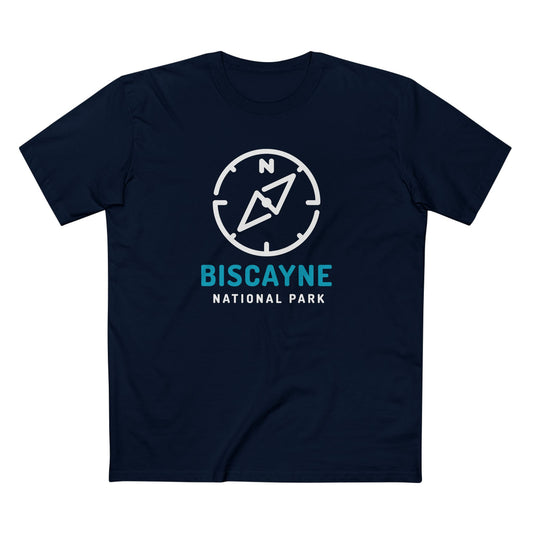 Biscayne National Park T-Shirt Compass Design in Navy