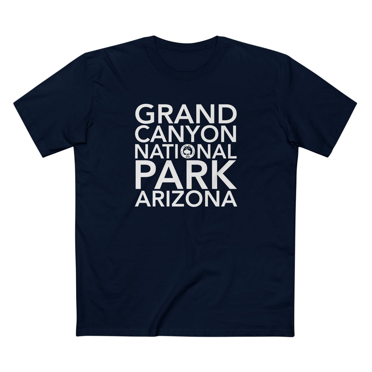Grand Canyon National Park T-Shirt Block Text in Navy