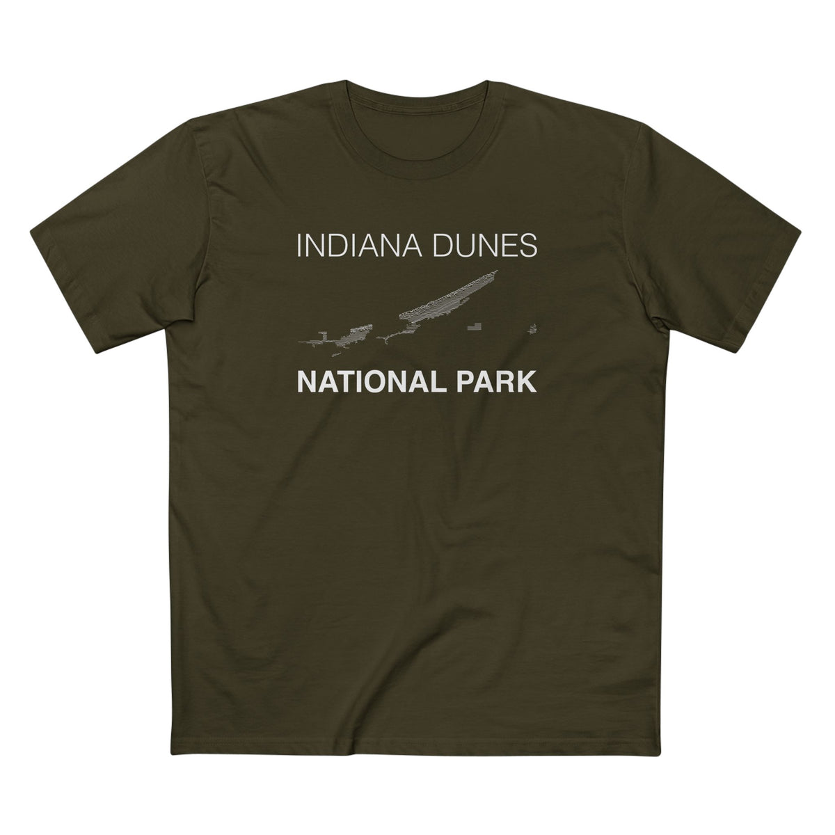 Indiana Dunes National Park T-Shirt Lines in Army