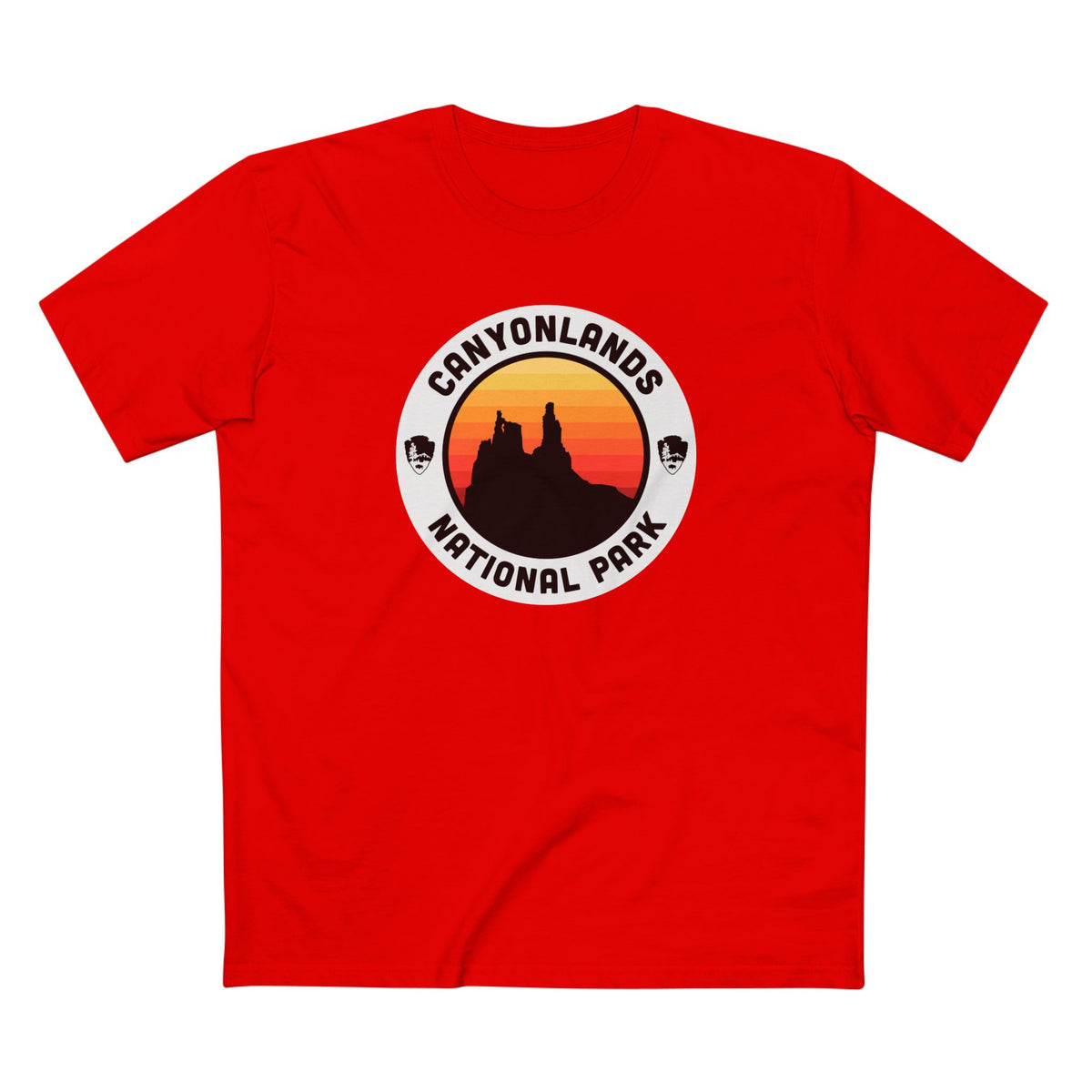 Canyonlands National Park - Round Badge Design in Red