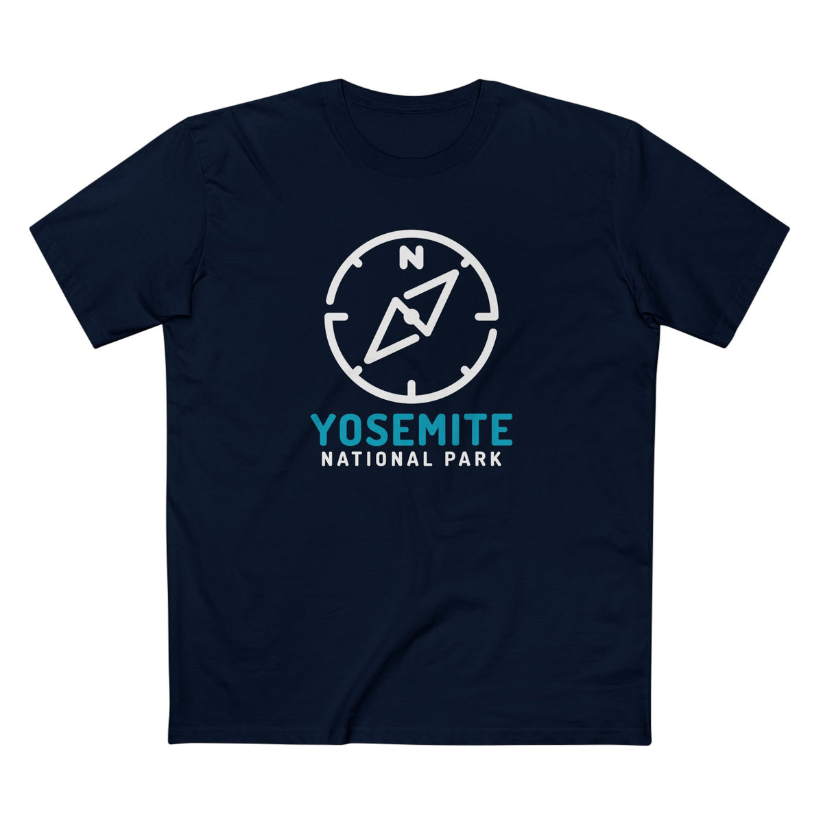 Yosemite National Park T-Shirt Compass Design in Navy