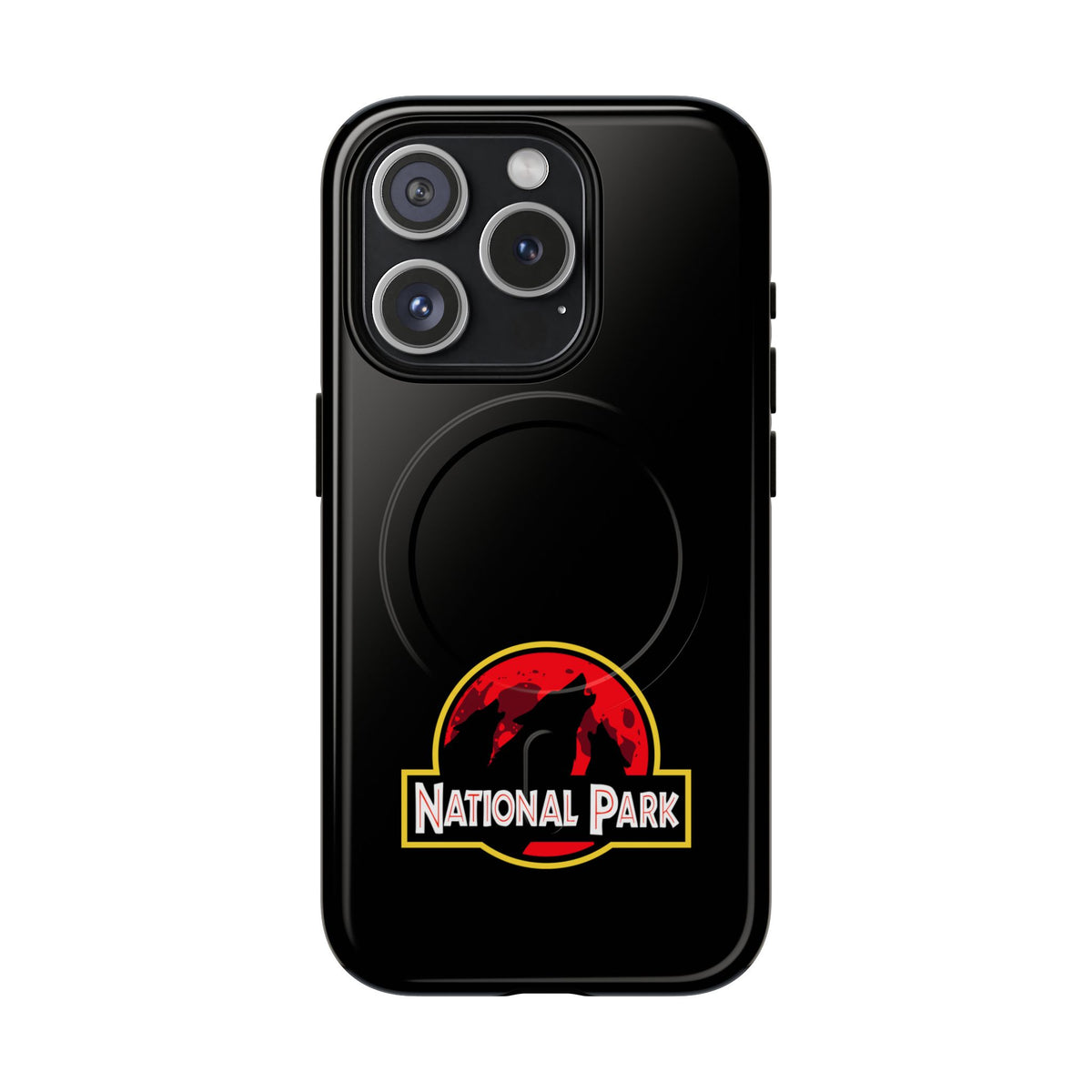 3 Wolf National Park iPhone Case with MagSafe - Parody Logo