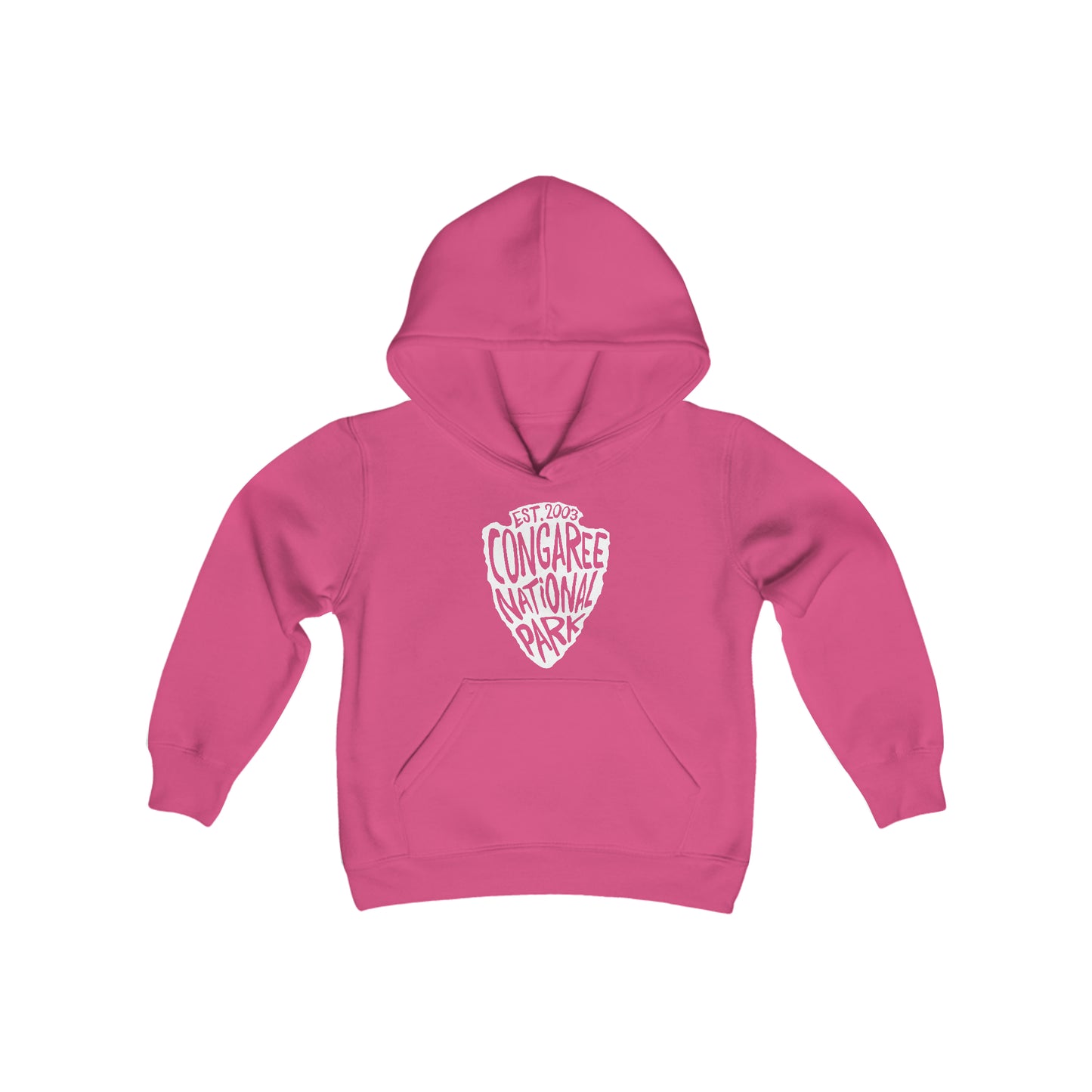 Congaree National Park Kids Hoodie - Arrowhead Chunky Text