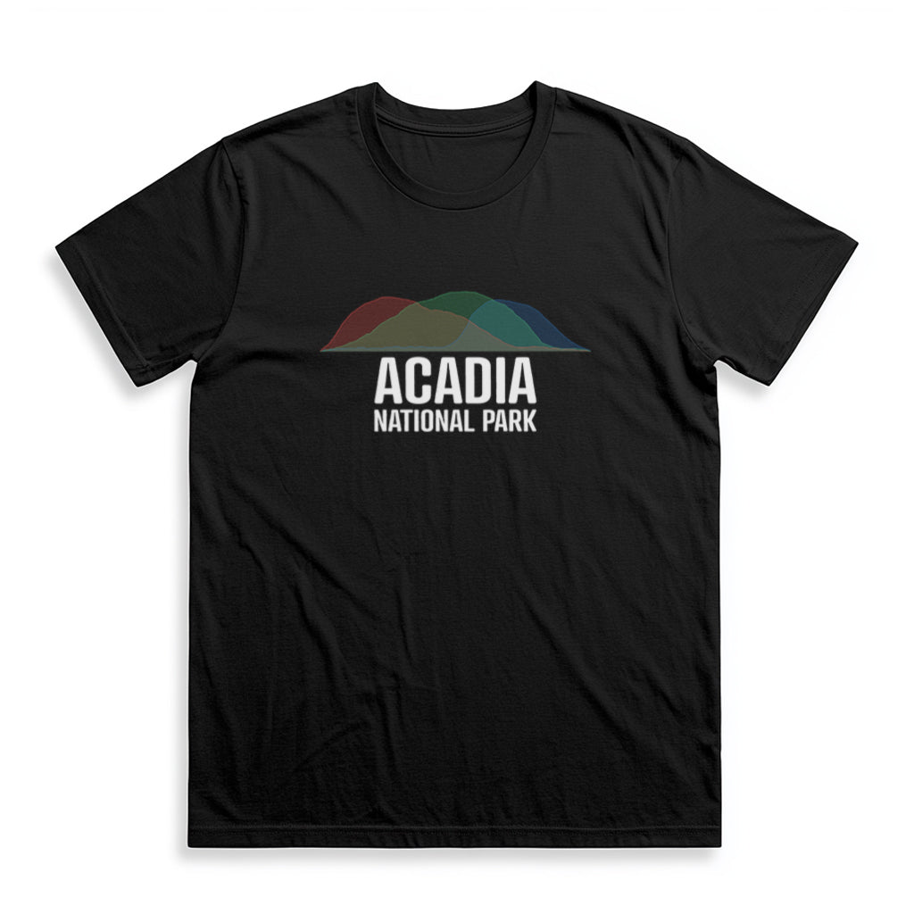 Acadia National Park T-Shirt - Histogram Design in Black