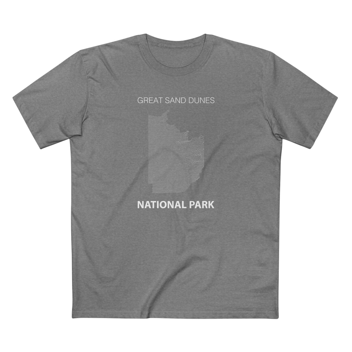 Great Sand Dunes National Park T-Shirt - Topographical Lines in Athletic Heather