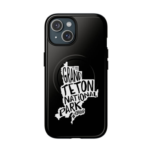 Grand Teton National Park iPhone Case with MagSafe - Map Design
