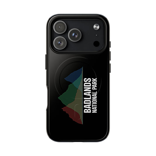 Badlands National Park iPhone case with MagSafe featuring histogram artwork.