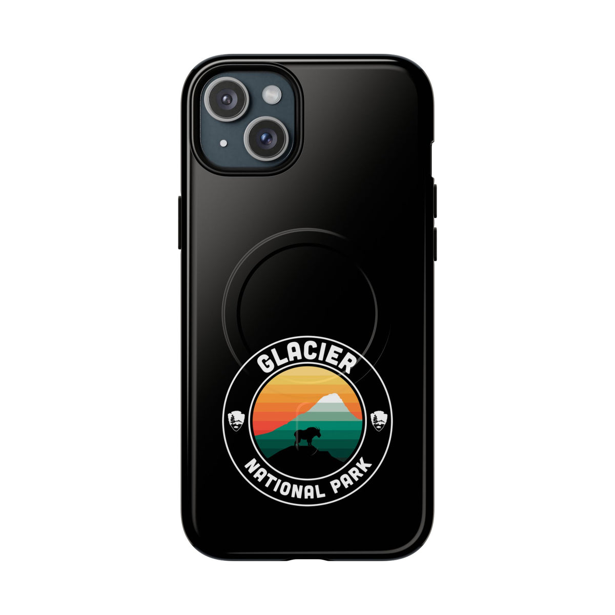 Glacier National Park iPhone Case with MagSafe - Round Emblem Design