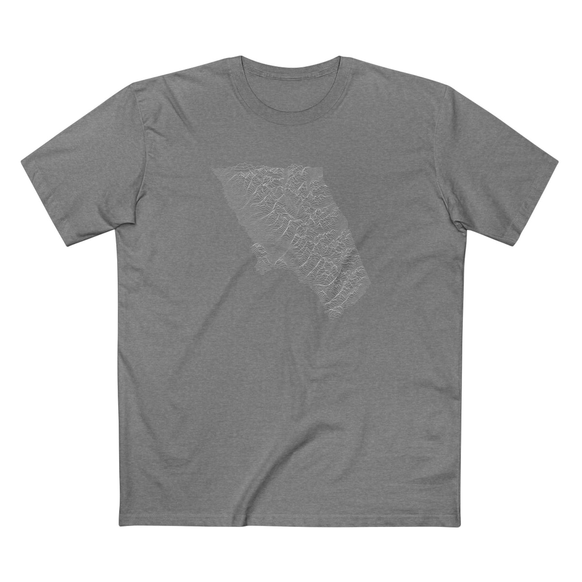 Glacier National Park T-Shirt - Topographical Lines in Athletic Heather