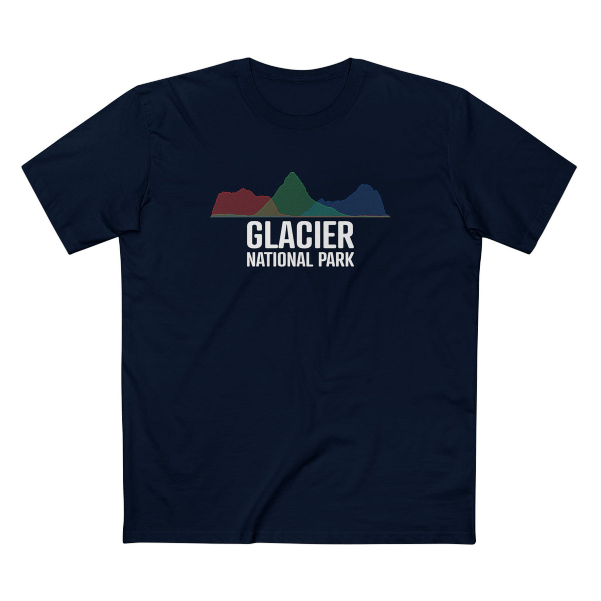 Glacier National Park T-Shirt - Histogram Design in Navy
