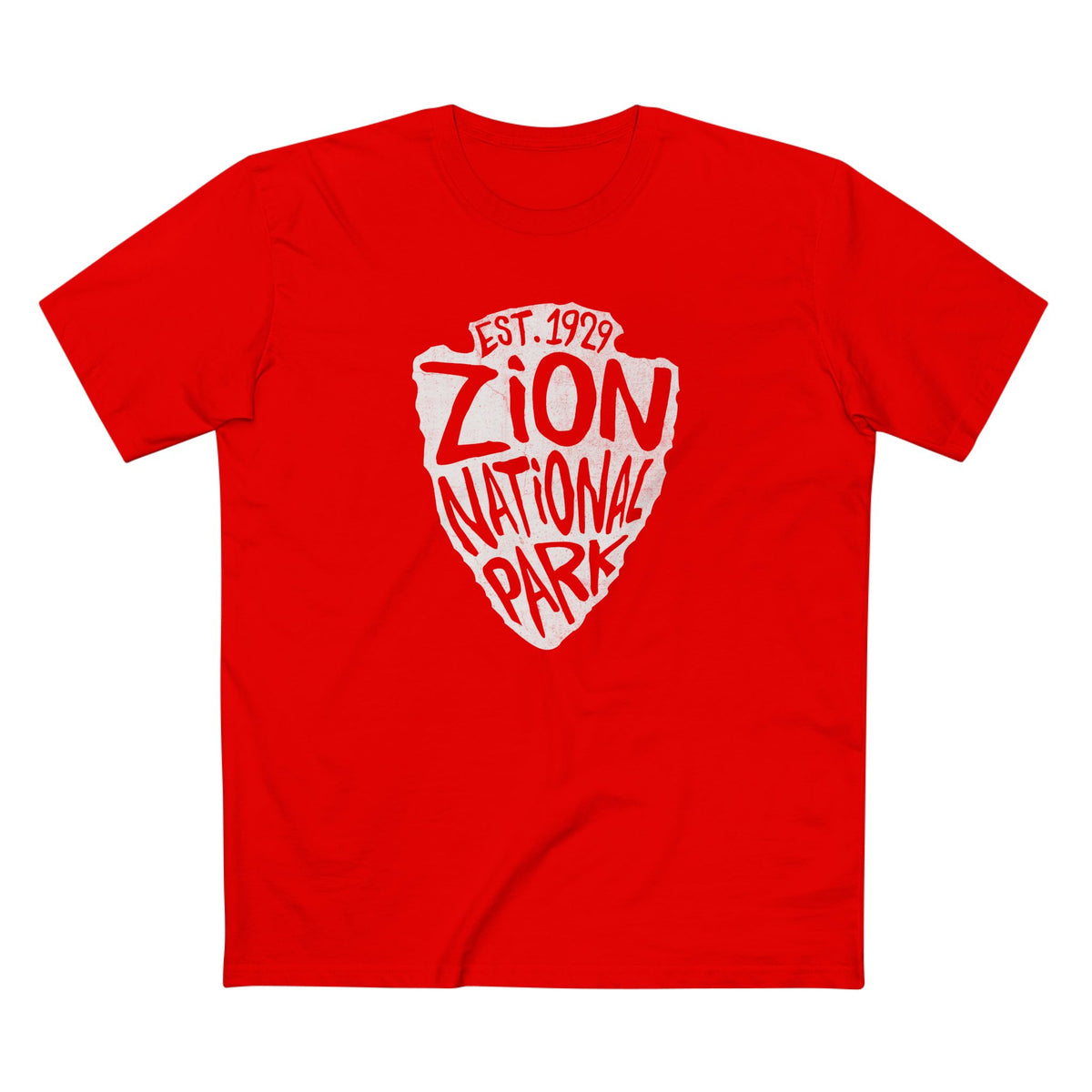 Zion National Park T-Shirt - Arrow Head Design in Red