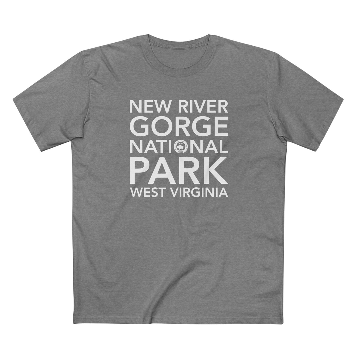 New River Gorge National Park T-Shirt Block Text in Athletic Heather