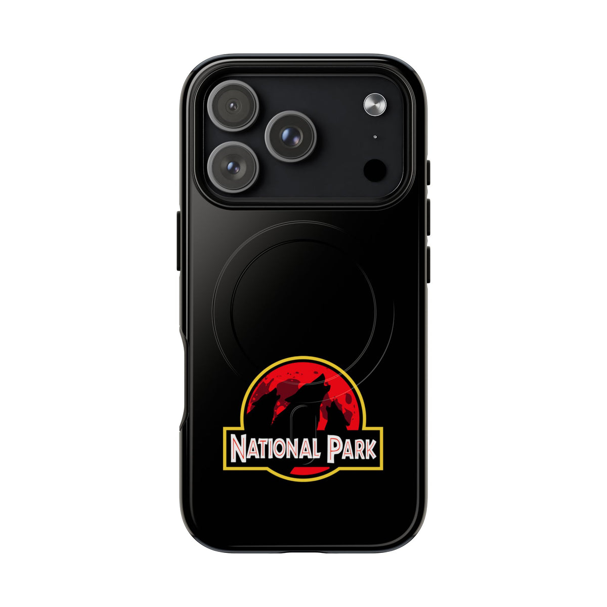 3 Wolf National Park iPhone Case with MagSafe - Parody Logo