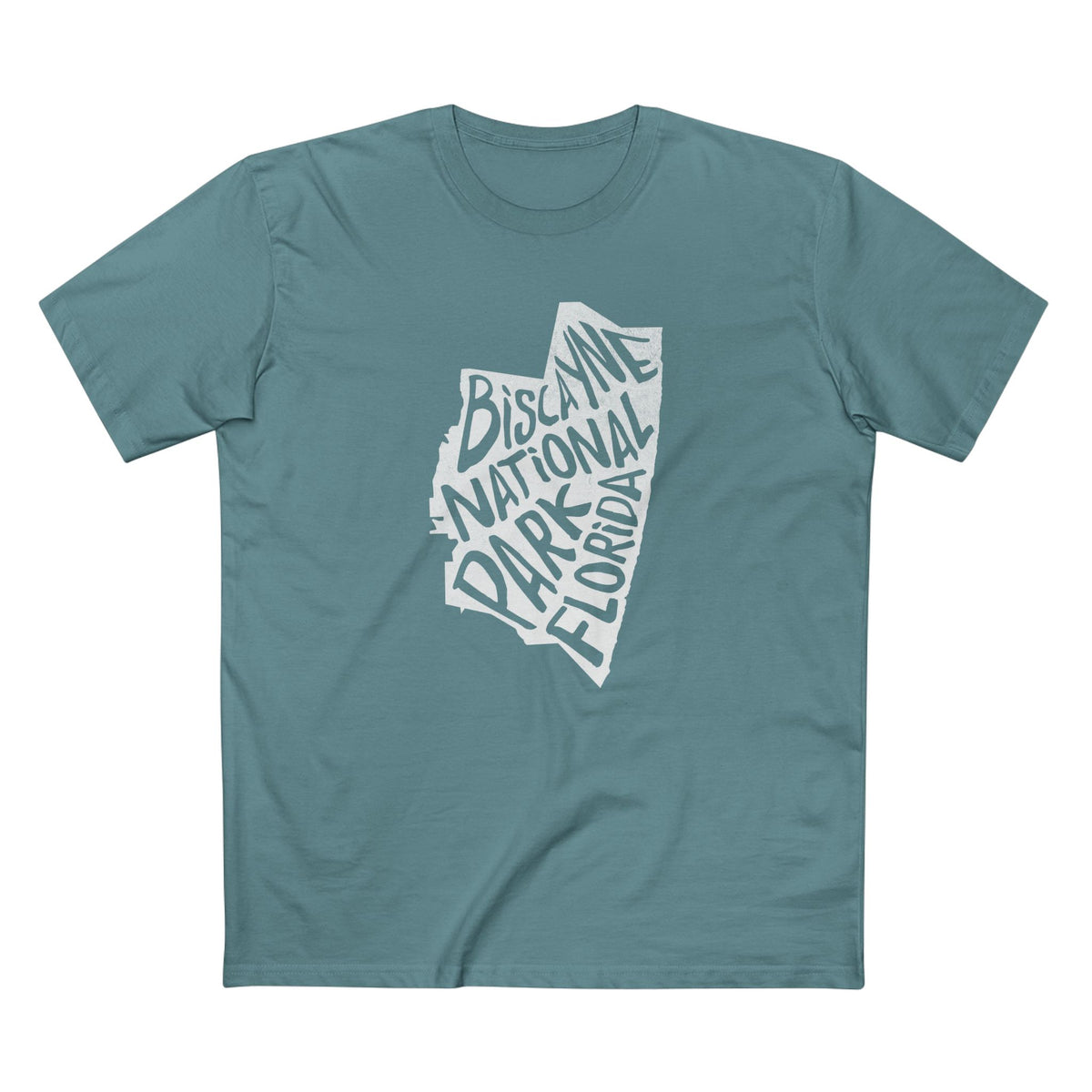 Biscayne National Park T-Shirt - Map in Slate Blue