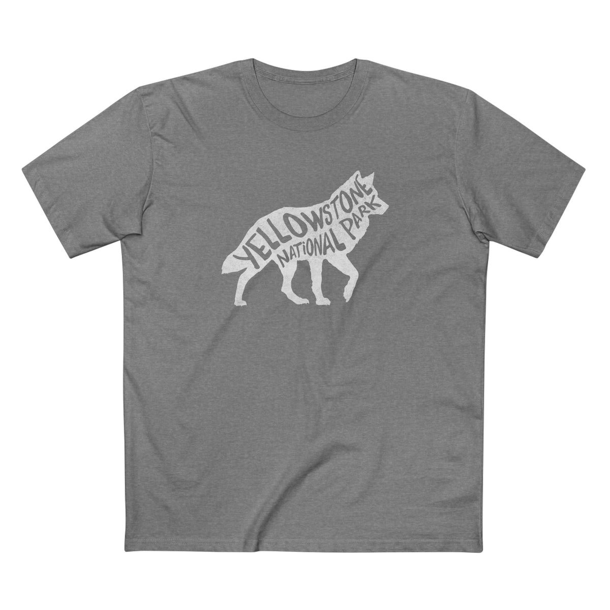 Yellowstone National Park T-Shirt - Gray Wolf in Athletic Heather