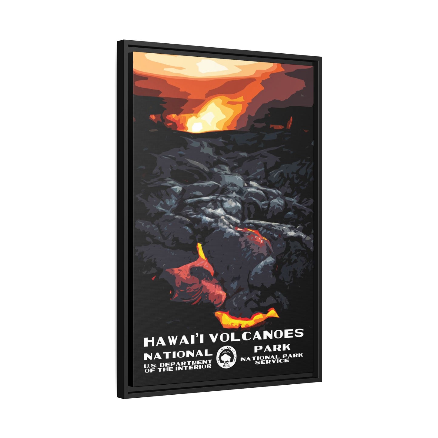 Hawaii Volcanoes National Park Framed Canvas - WPA Poster