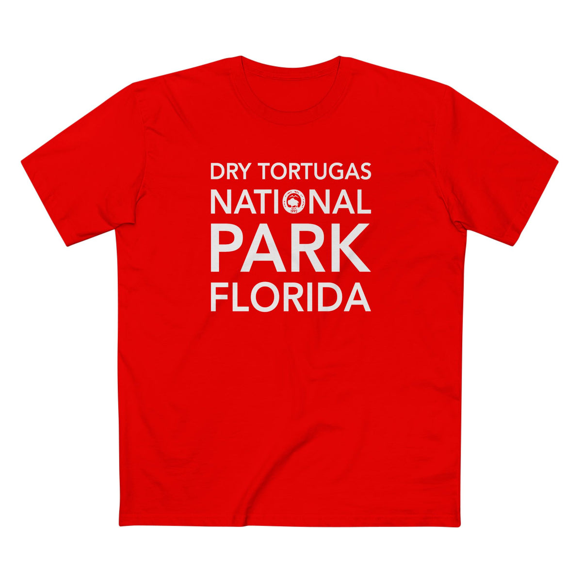 Dry Tortugas National Park T-Shirt Block Text in Red