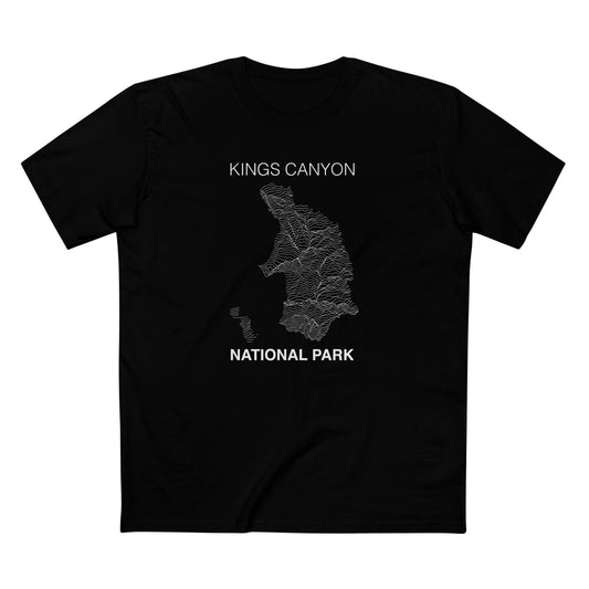 Kings Canyon National Park T-Shirt Lines in Black