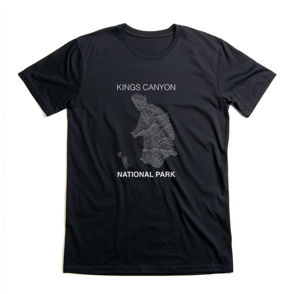 Kings Canyon National Park T-Shirt Lines in Black