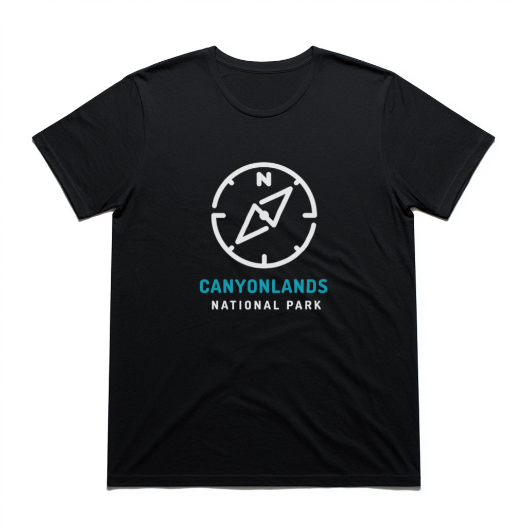 Canyonlands National Park T-Shirt Compass Design in Black