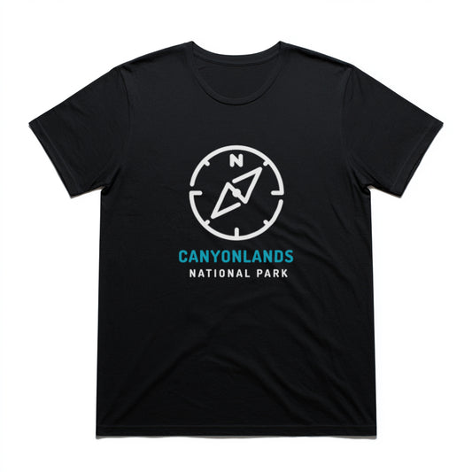 Canyonlands National Park T-Shirt Compass Design in Black