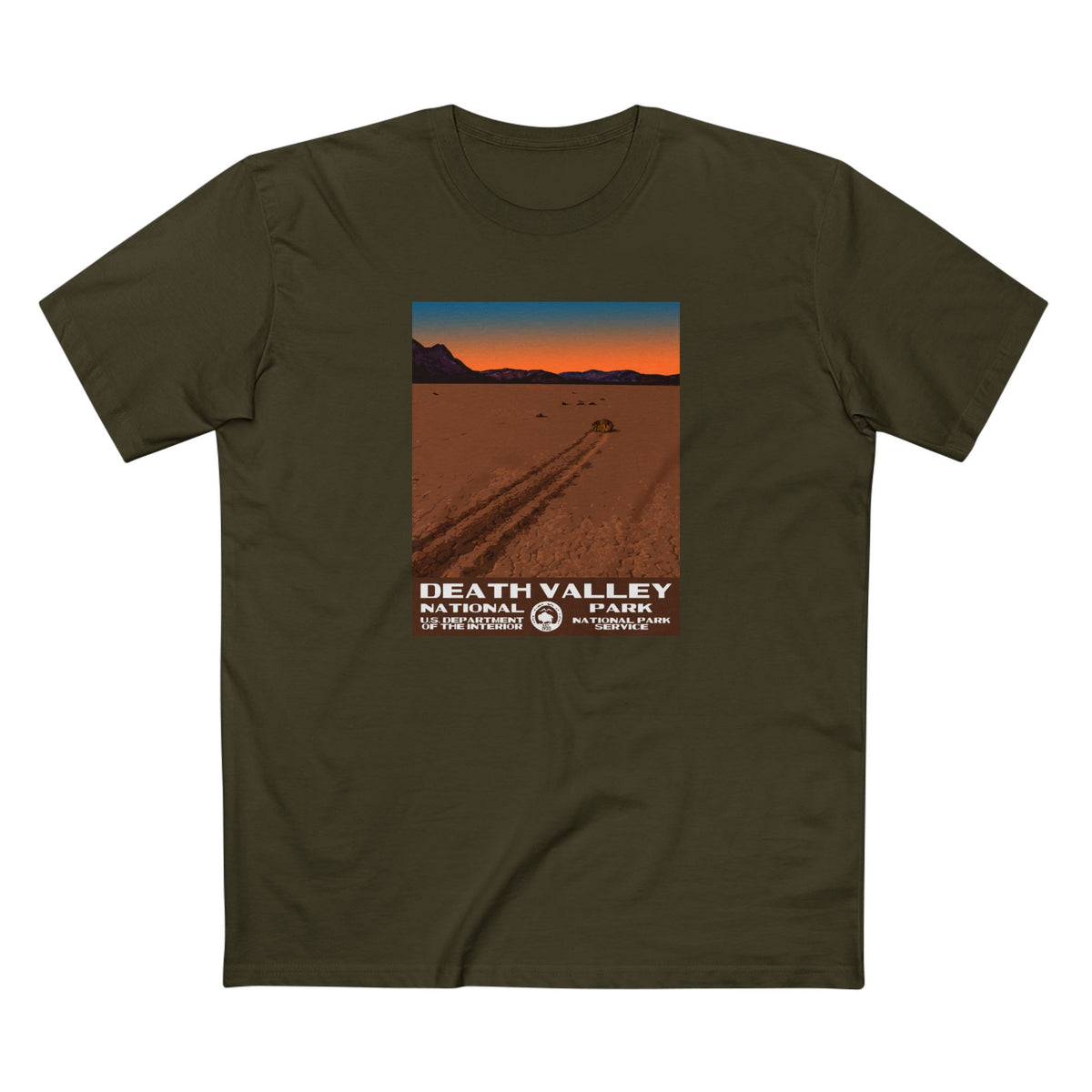 Death Valley National Park T-Shirt - Racetrack Playa in Army