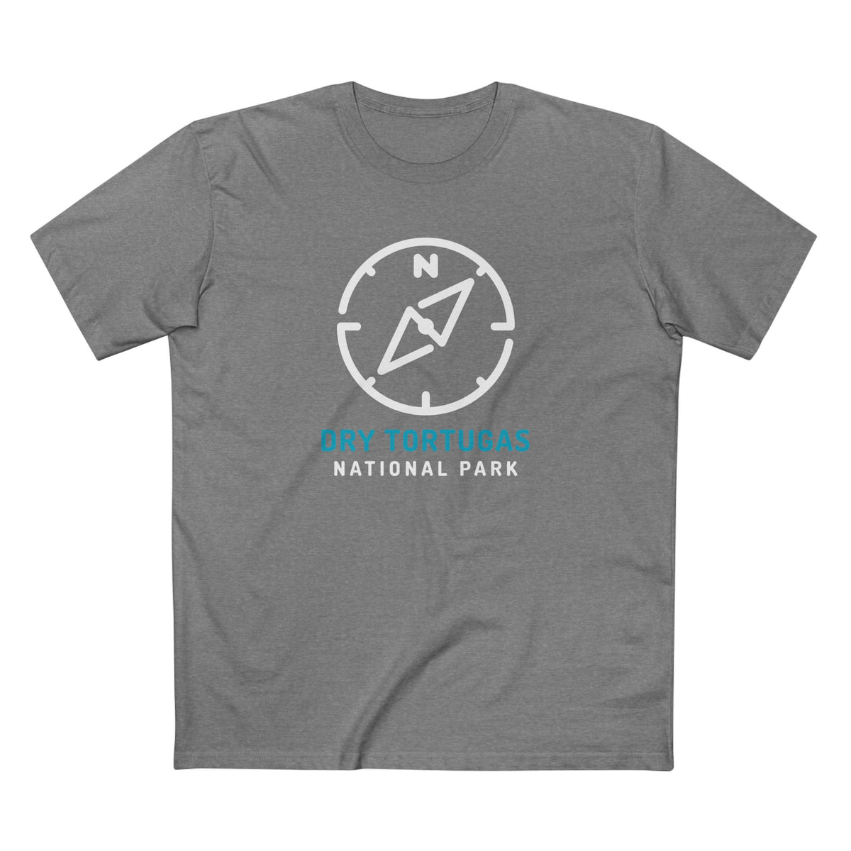 Dry Tortugas National Park T-Shirt Compass Design in Athletic Heather