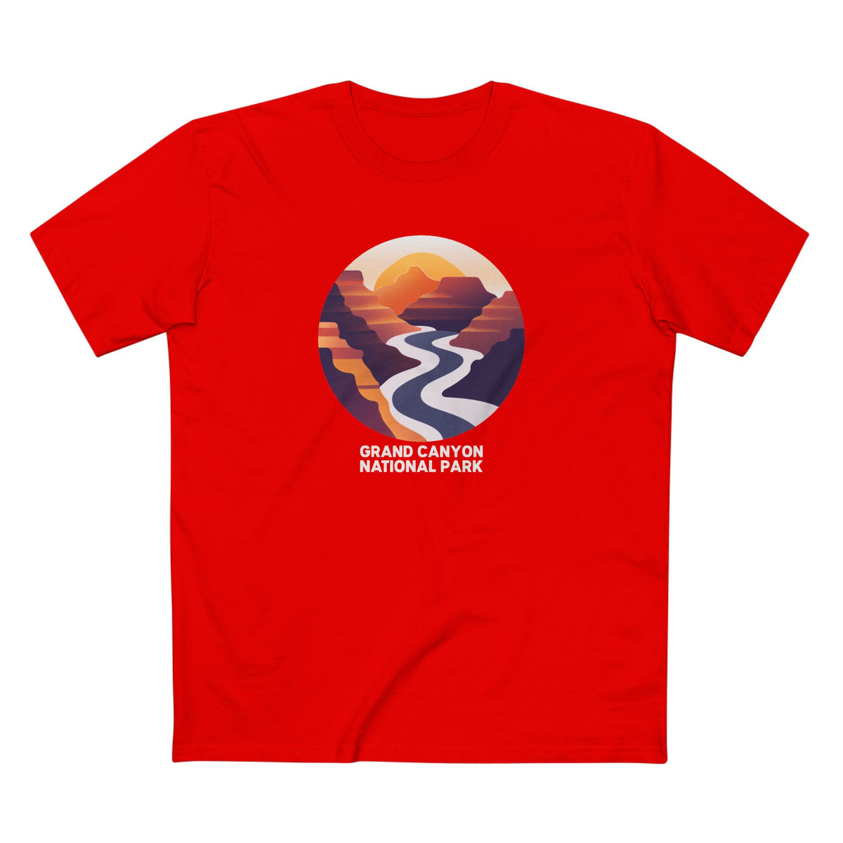 Grand Canyon National Park T-Shirt - Stylized Logo Design in Red