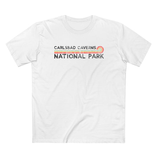 Carlsbad Caverns National Park T-Shirt - Vintage Stretched Sunrise in White