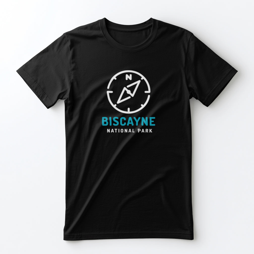 Biscayne National Park T-Shirt Compass Design in Black