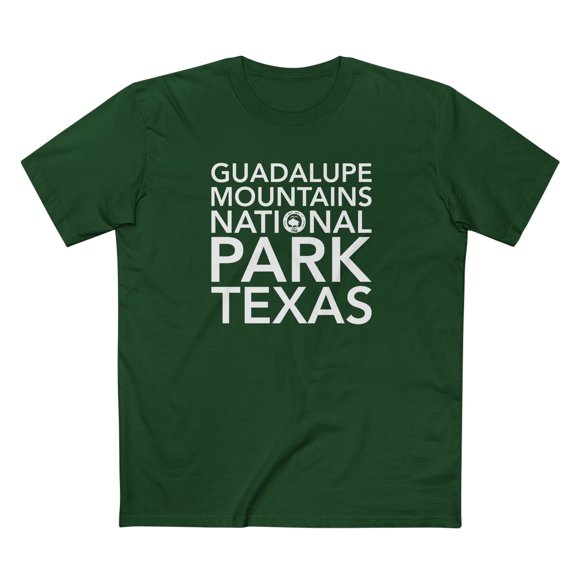 Guadalupe Mountains National Park T-Shirt Block Text in Forest Green