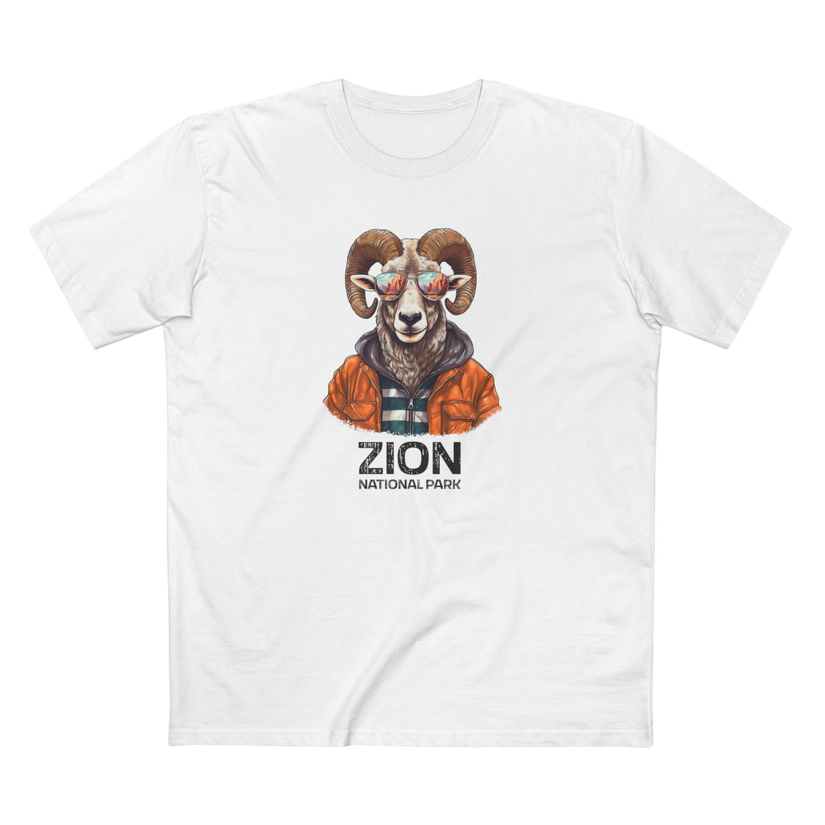 Zion National Park T-Shirt - Bighorn Sheep in White
