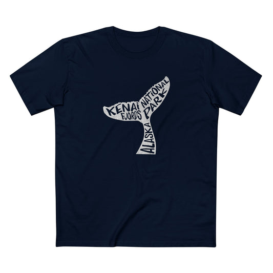 Kenai Fjords National Park T-Shirt - Whale Tail in Navy