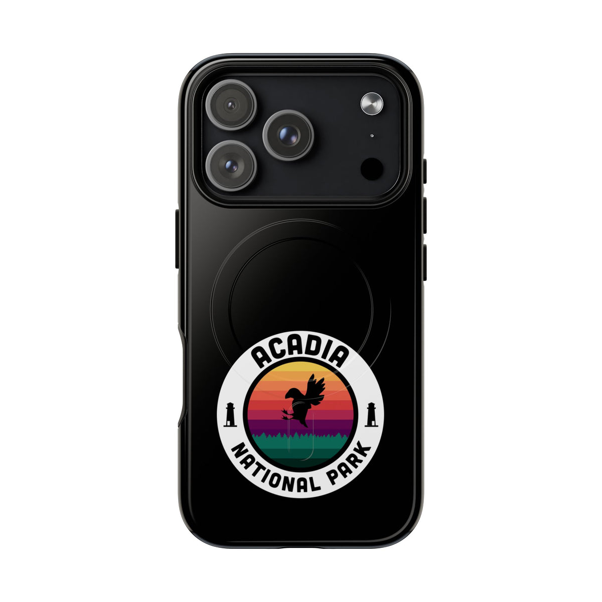 Acadia National Park iPhone Case with MagSafe - Round Emblem Design