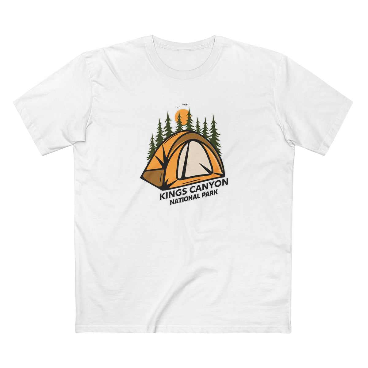 Kings Canyon National Park T-Shirt - Camping in White