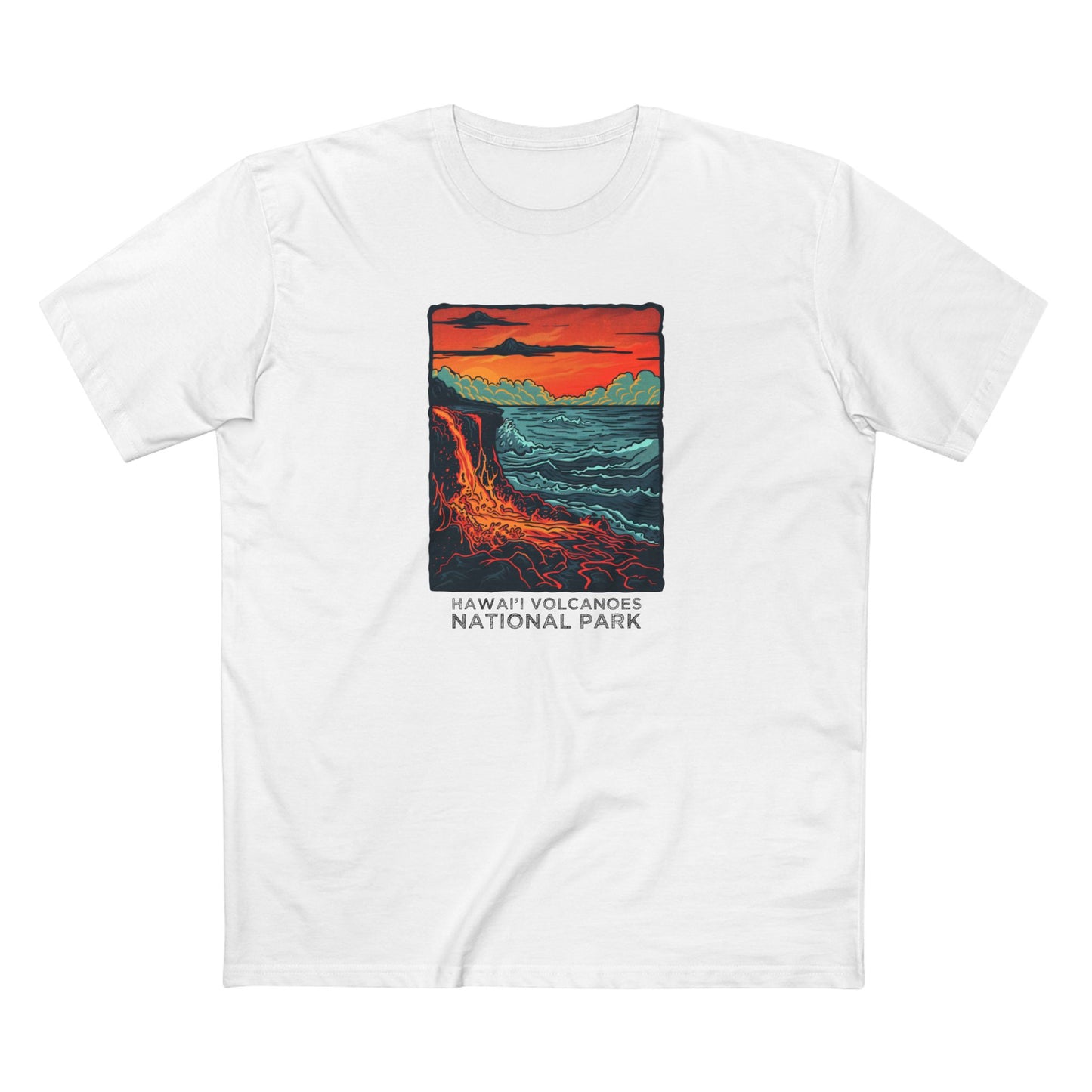 Hawai'i Volcanoes National Park T-Shirt - Sea Lava in White
