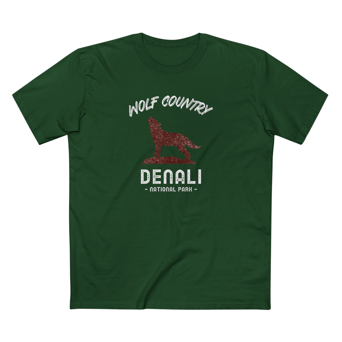 Denali National Park T-Shirt - Wolf Country in Forest Green