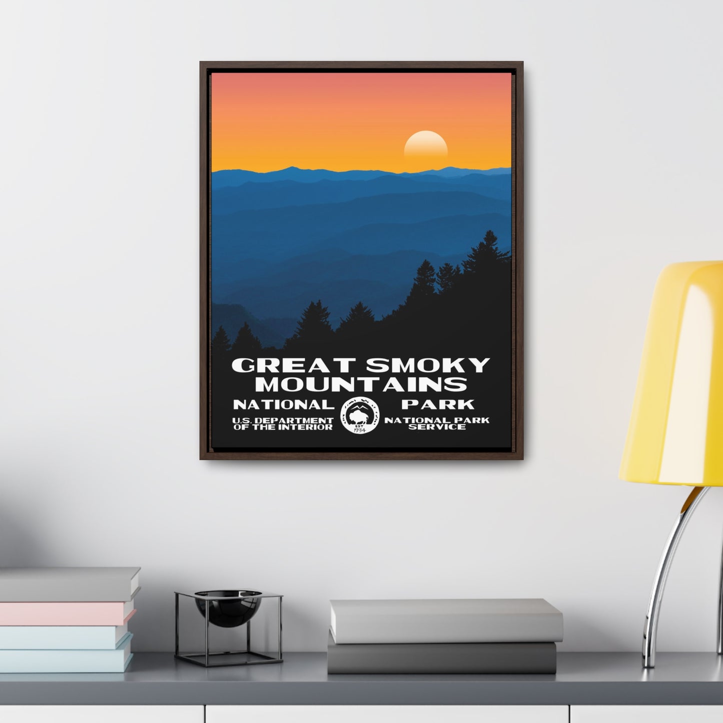 Great Smoky Mountains National Park Framed Canvas - WPA Poster