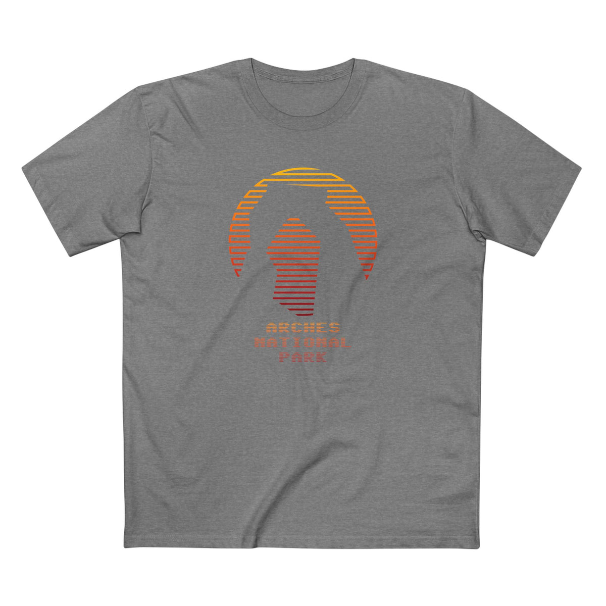 Arches National Park T-Shirt - Delicate Arch Orange Gradient in Athletic Heather