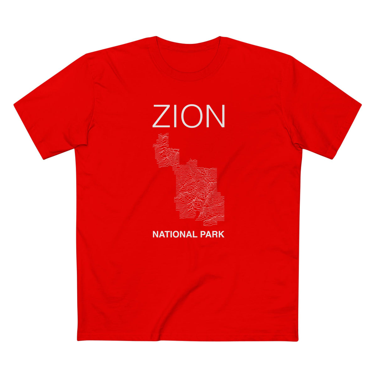 Zion National Park T-Shirt Lines in Red