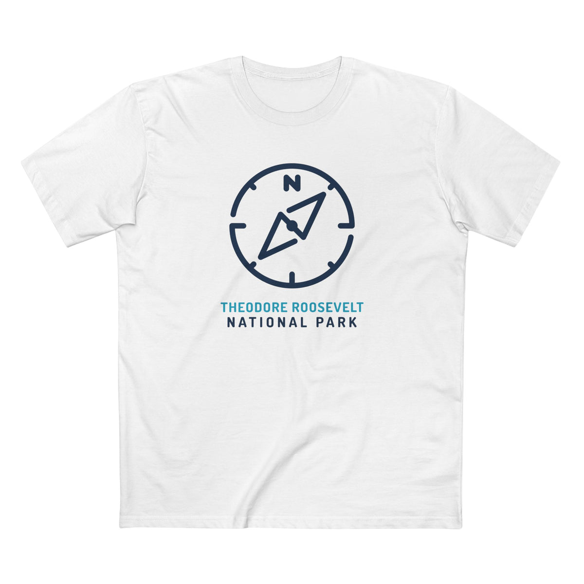Theodore Roosevelt National Park T-Shirt Compass Design in White