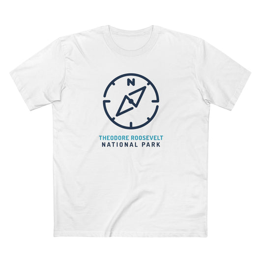Theodore Roosevelt National Park T-Shirt Compass Design in White