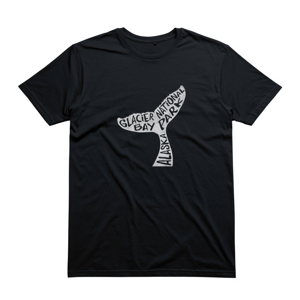 Glacier Bay National Park T-Shirt - Humpback Whale Tail in Black